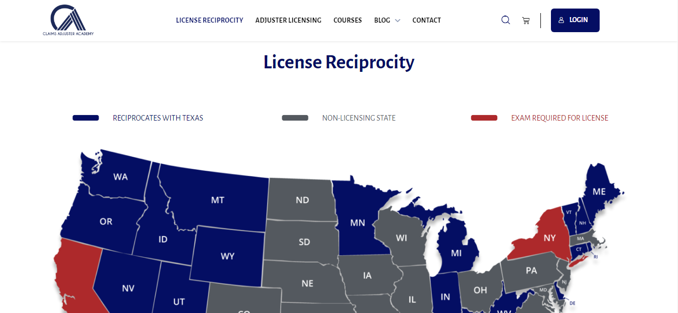 Claims Adjuster Academy site TeknoFlair